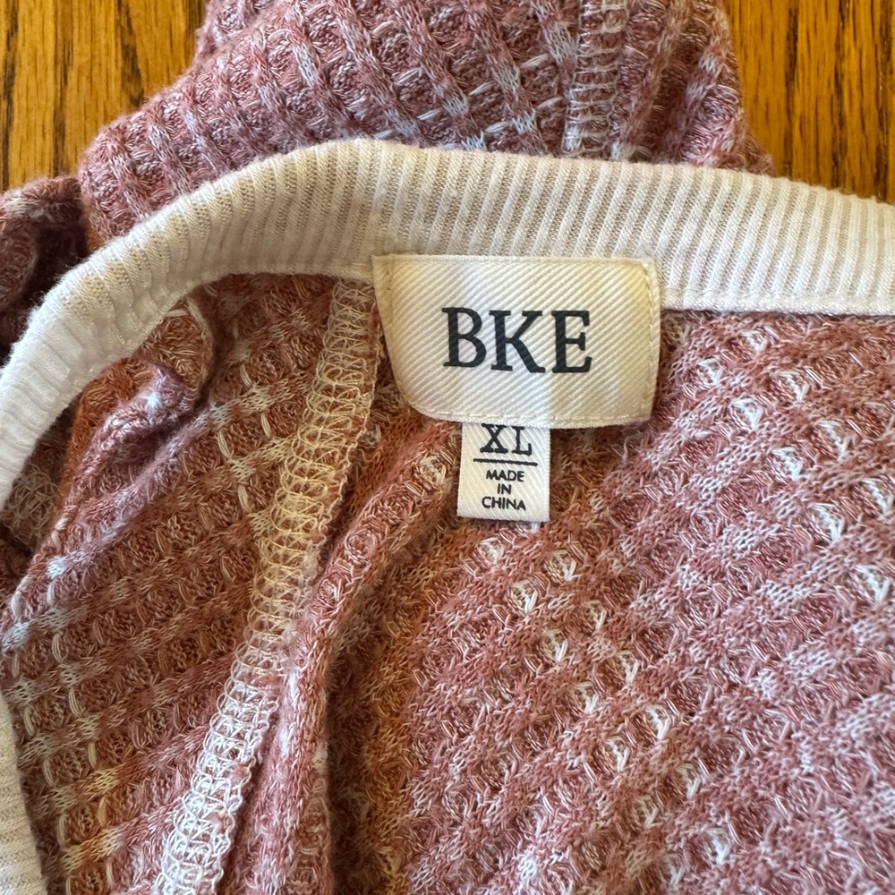 BKE Pink Cowl Neck Sweater Cozy Knit Top